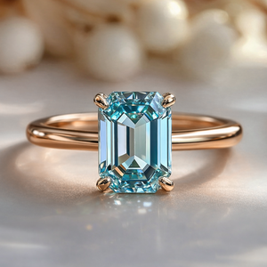 Celia‘s Lodestar | 3CT Emerald Cut Midnight Blue Ring.