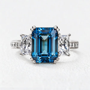 Cleo’s Legacy | 3CT Royal Blue Baguette Sapphire Engagement Ring