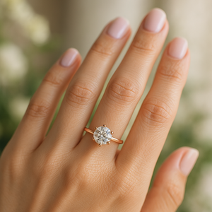 Classic Round Cut Moissanite Ring.