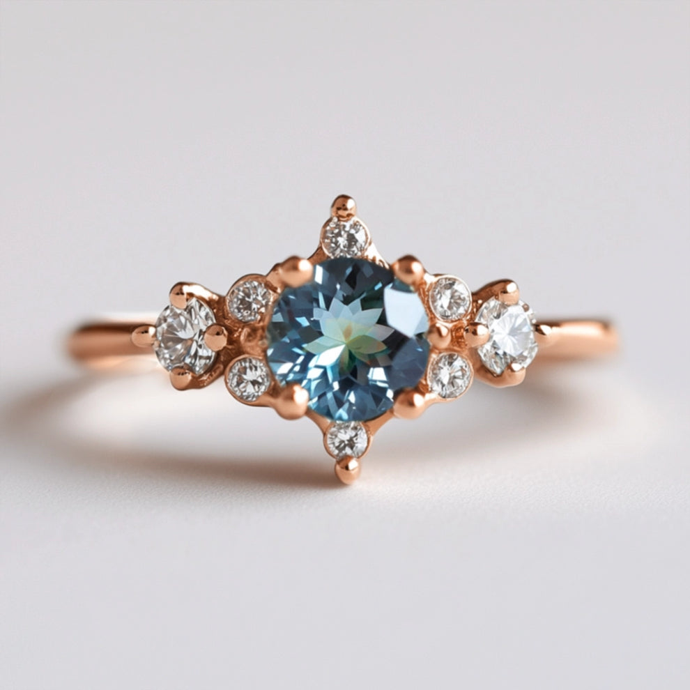 Selene’s Stillness | Classic Blue Sapphire Solitaire Engagement Ring.