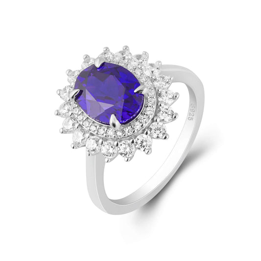 Elegant Ruby Halo Ring