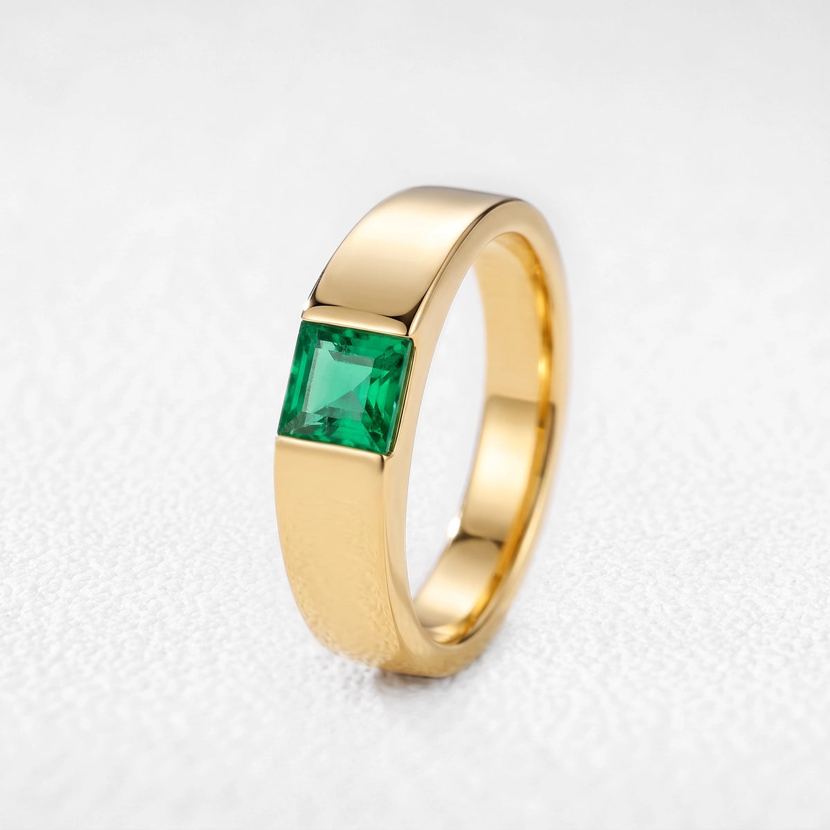 Orion’s Oasis | Princess-Cut Emerald Men’s Band