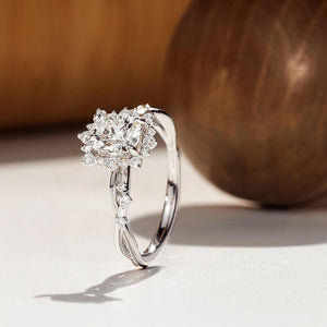 White Cushion Design 2CT Moissanite Engagement Ring.