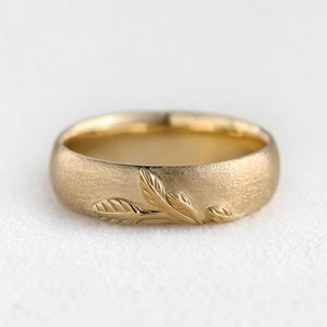 The Intertwined Wedding Set – Sandblasted Branch & Curved Vine Bands.