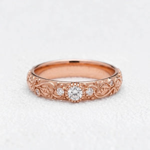 Ivy’s Twinkle | Diamond & Ivy Leaf Wedding Band.