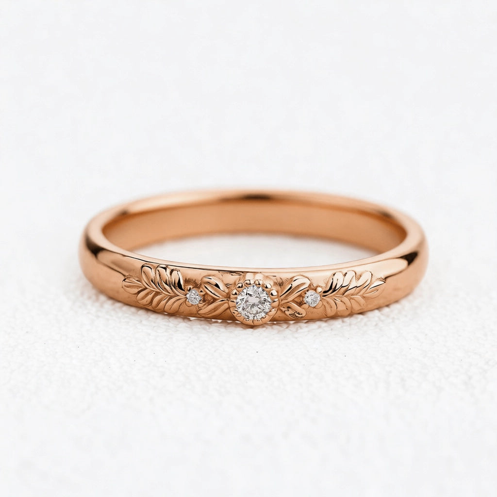Ivy’s Wreath | Diamond Trio Wedding Band.