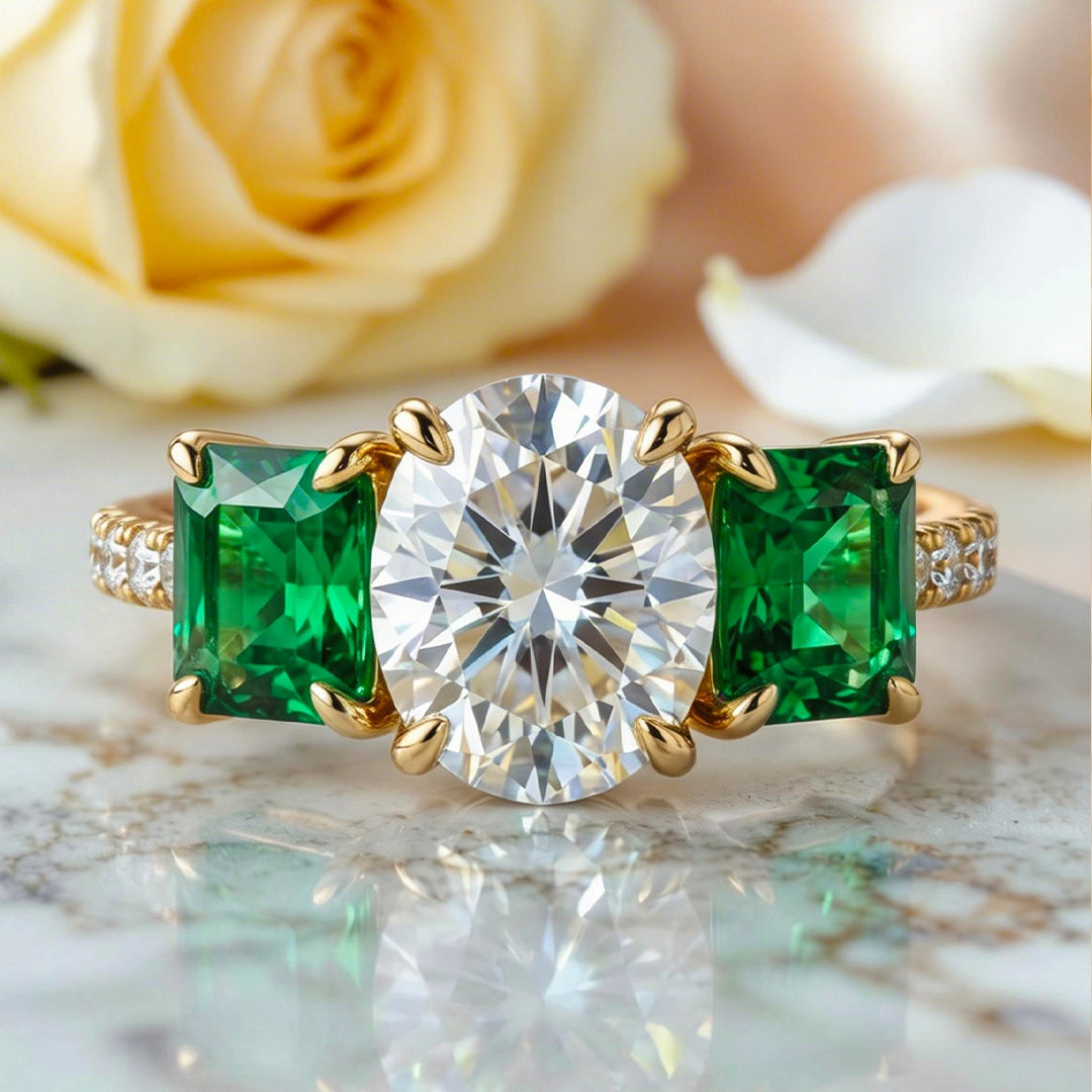Audrey's Radiance | 2CT Oval Cut Moissanite Ring.