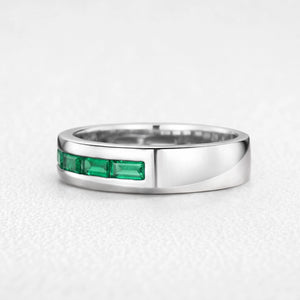 Odysseus’s Evergreen | Half-Eternity Baguette Emerald Men’s Band