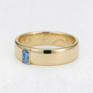 Nova’s Edge | Inner Engraved Baguette Blue Diamond Men’s Band