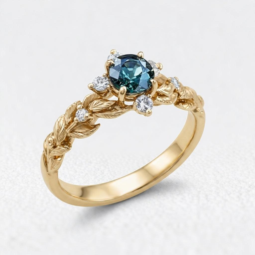 Twilight Garden | Starry Blue Sapphire Engagement Ring.