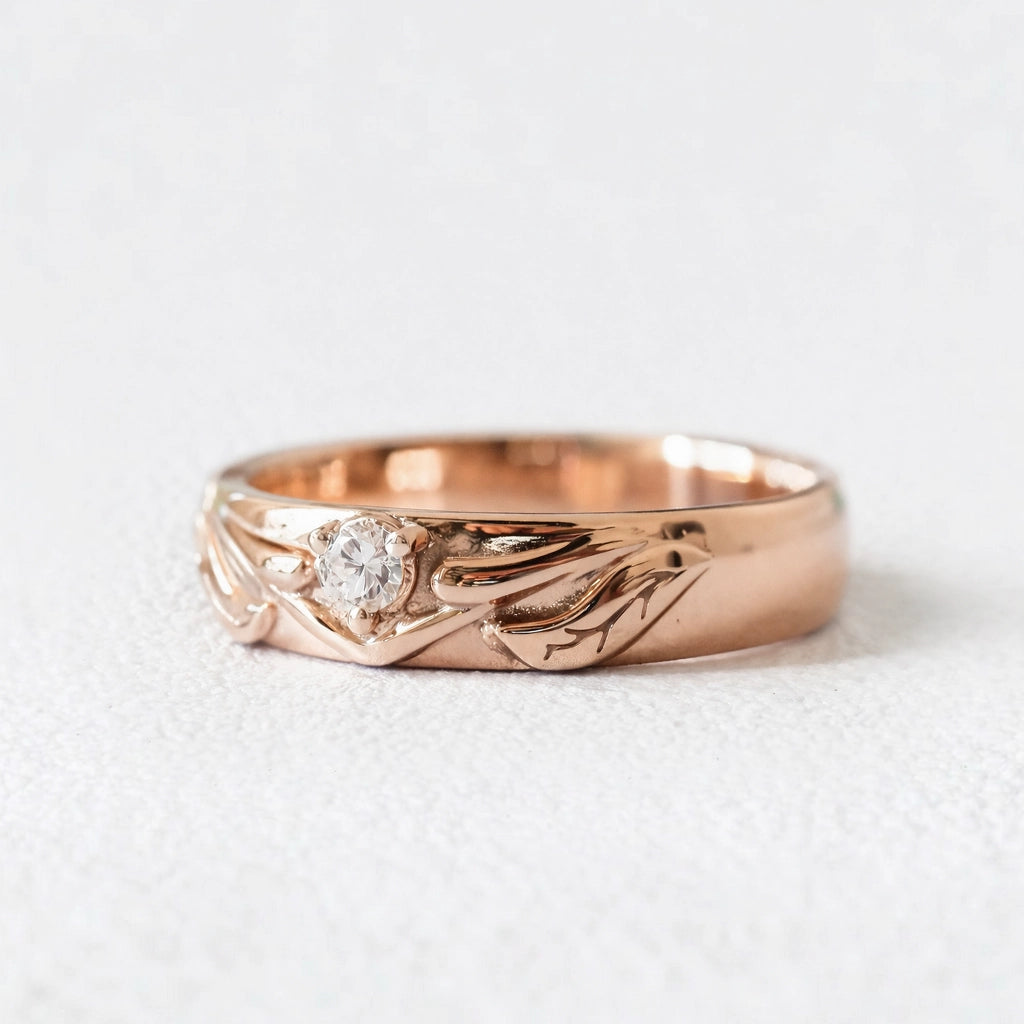 The Eternal Vine | Diamond Intertwined Wedding Couple Band.