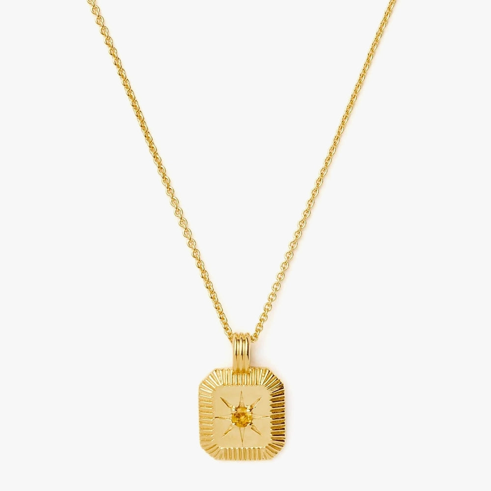 November Birthstone Pendant Necklace | 18K Gold Vermeil/Citrine.