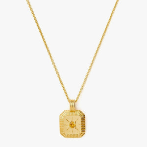 November Birthstone Pendant Necklace | 18K Gold Vermeil/Citrine.