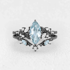 Marina’s Tide | Marquise Aquamarine Bridal Set 2pcs.