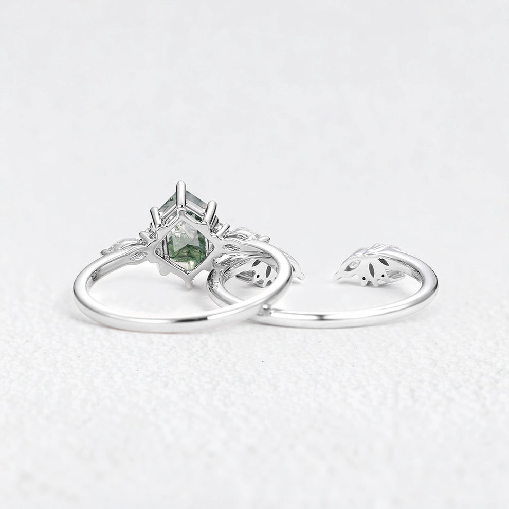 Sophia’s Serenity | Hexagon Moss Agate Bridal Set 2pcs.
