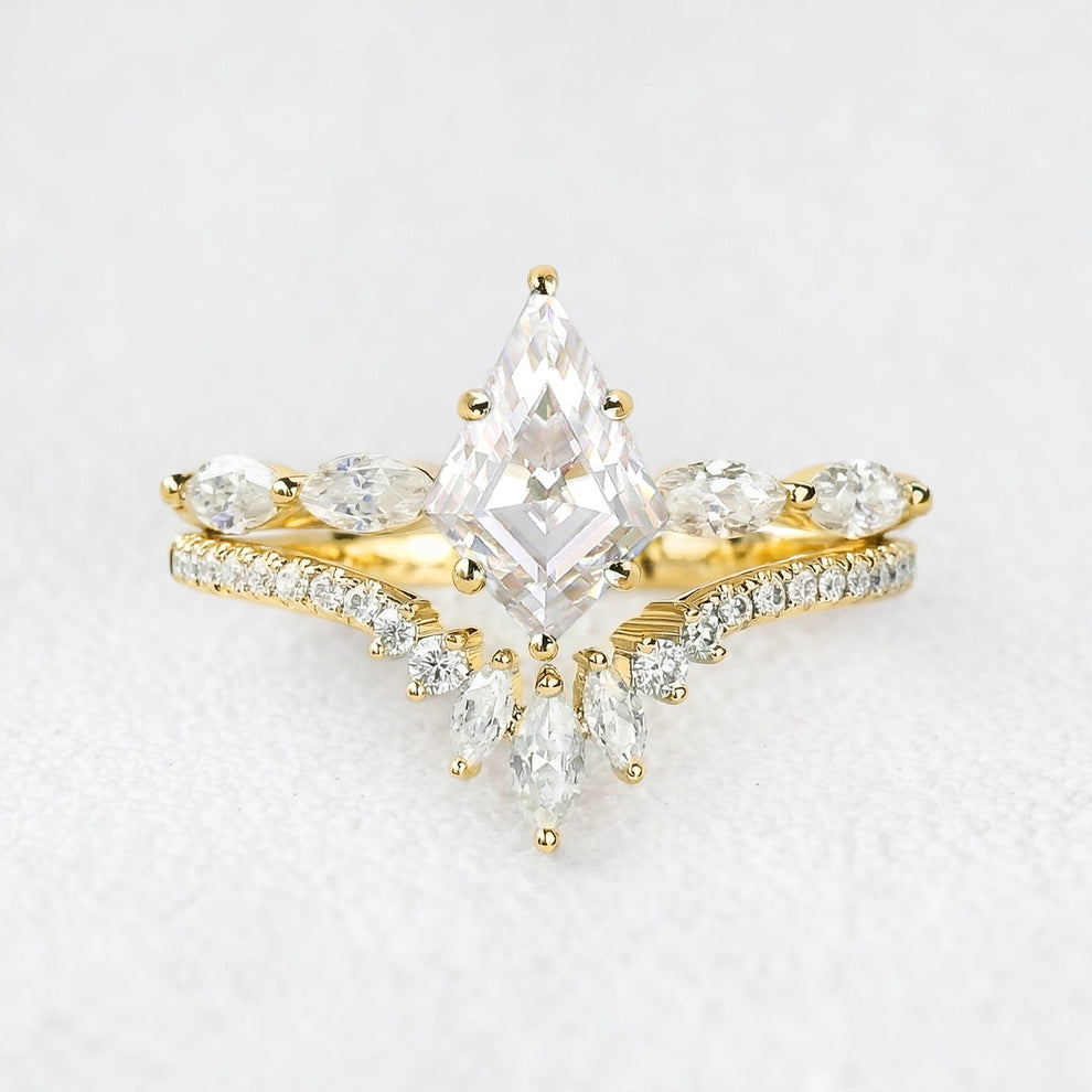 Marguerite’s Grace | Kite Moss Agate Chevron Bridal Duo