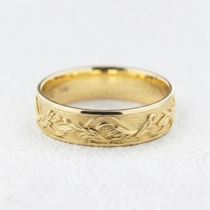 Timeless Promise | Wide Maple Leaf Wedding Band