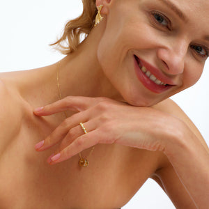 Heart-Shaped Gold Stacking Ring