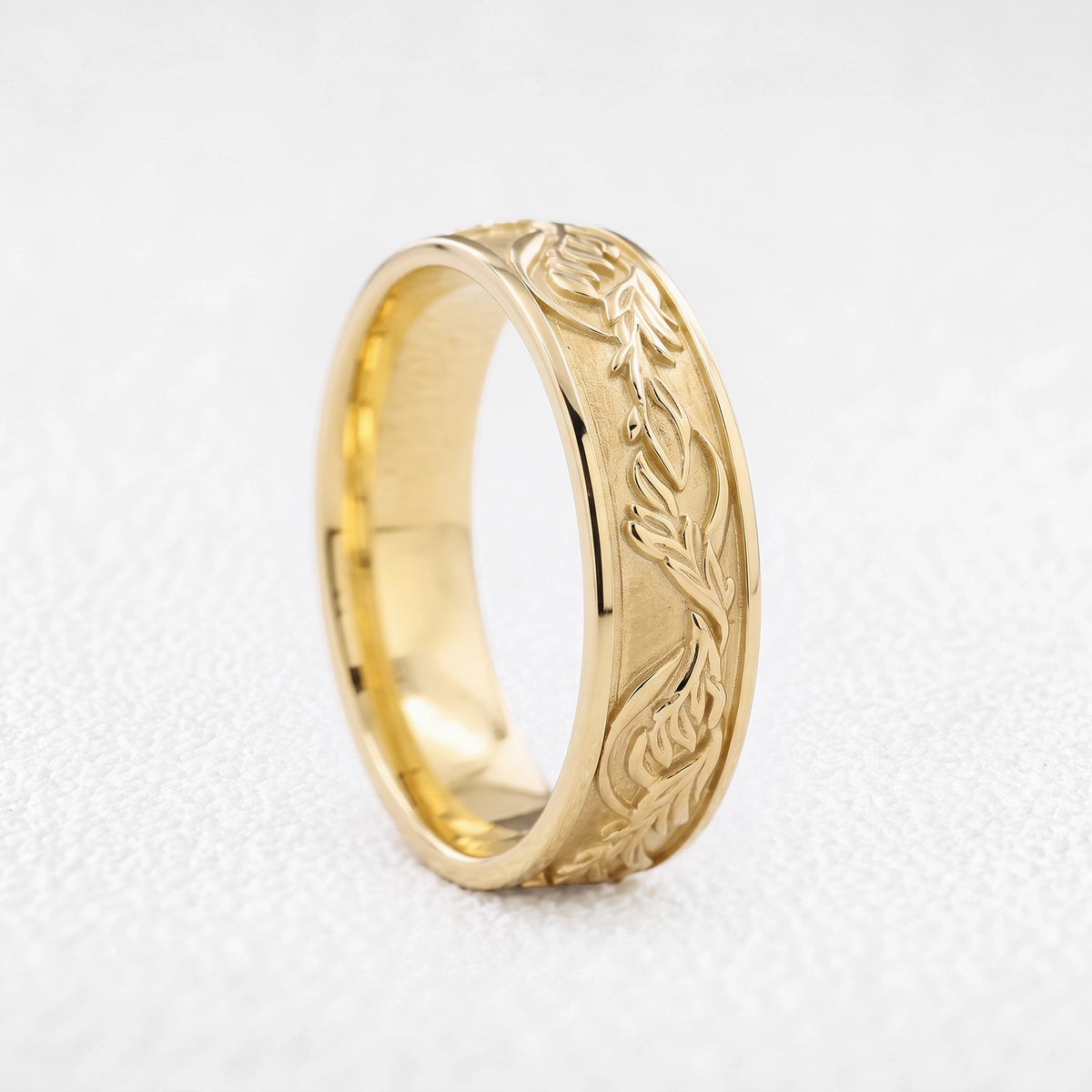 Augustus’ Triumph | 6MM Engraved Laurel Men’s Band