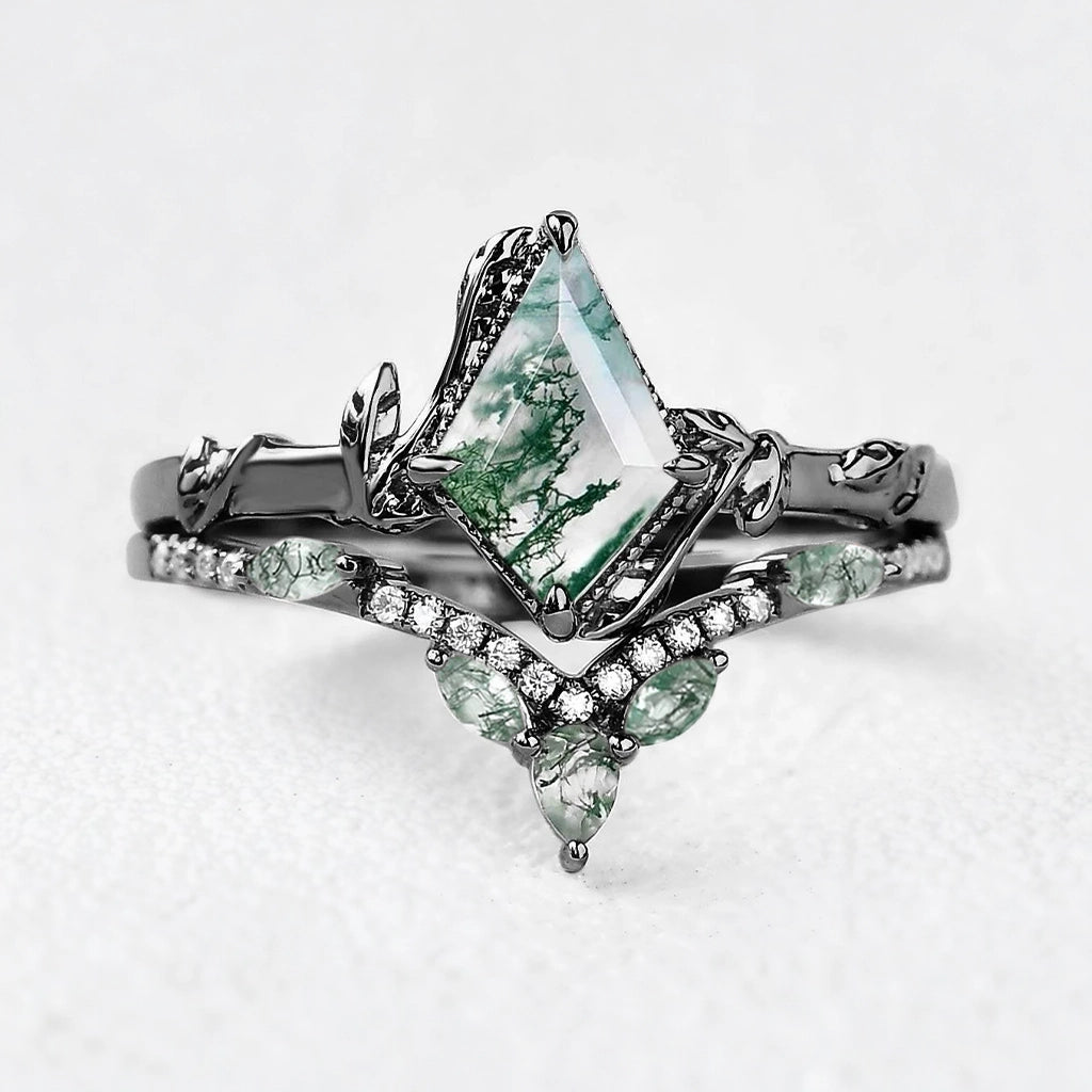 Isadora’s Twine | Kite Moss Agate Foliage Bridal Duo