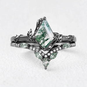 Isadora’s Twine | Kite Moss Agate Foliage Bridal Duo