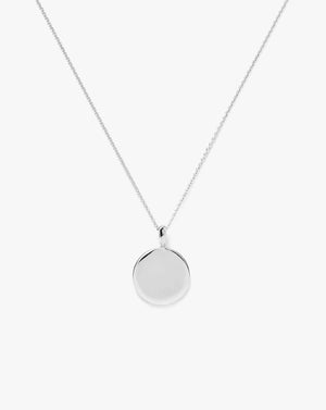 Engravable Round Necklace | Sterling Silver.