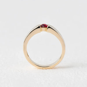 Ruben’s Hexagon | Ruby Tension Set Men's Wedding Band.