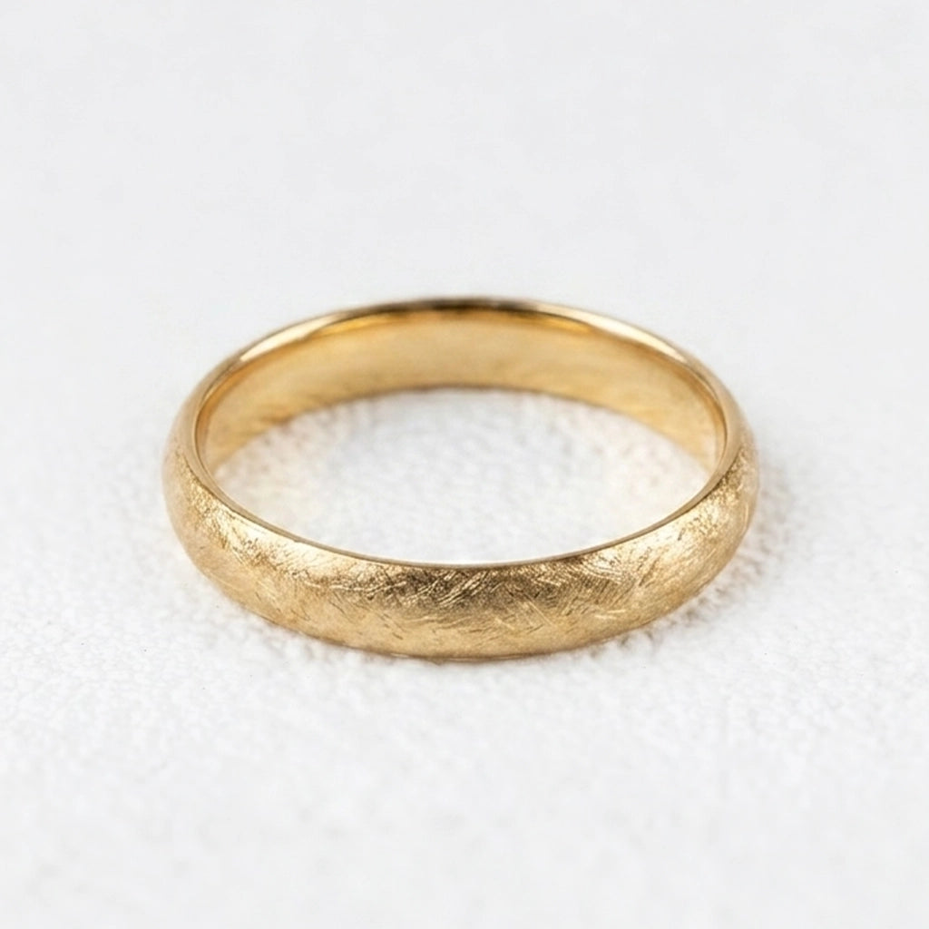 Frost Arc | 4MM Matte Gold Wedding Band.