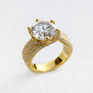 Solitaire Princess-Cut Silver Moissanite Statement Ring