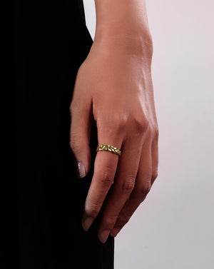 Minimalist Twist Braided Gold Chunky Ring