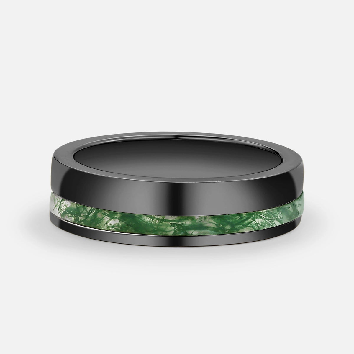 Sylvie’s Bower | Kite Cut Moss Agate Cage Leafy Couple Ring Set 3pcs.