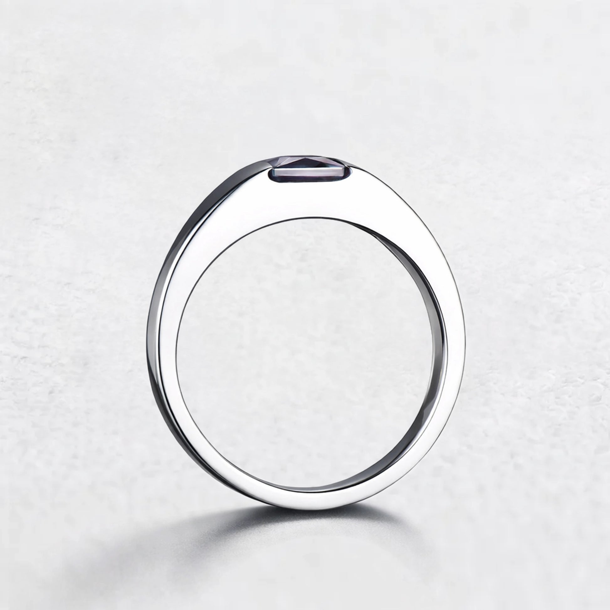 The Chameleon Prism | Princess Cut Alexandrite Men's Band.