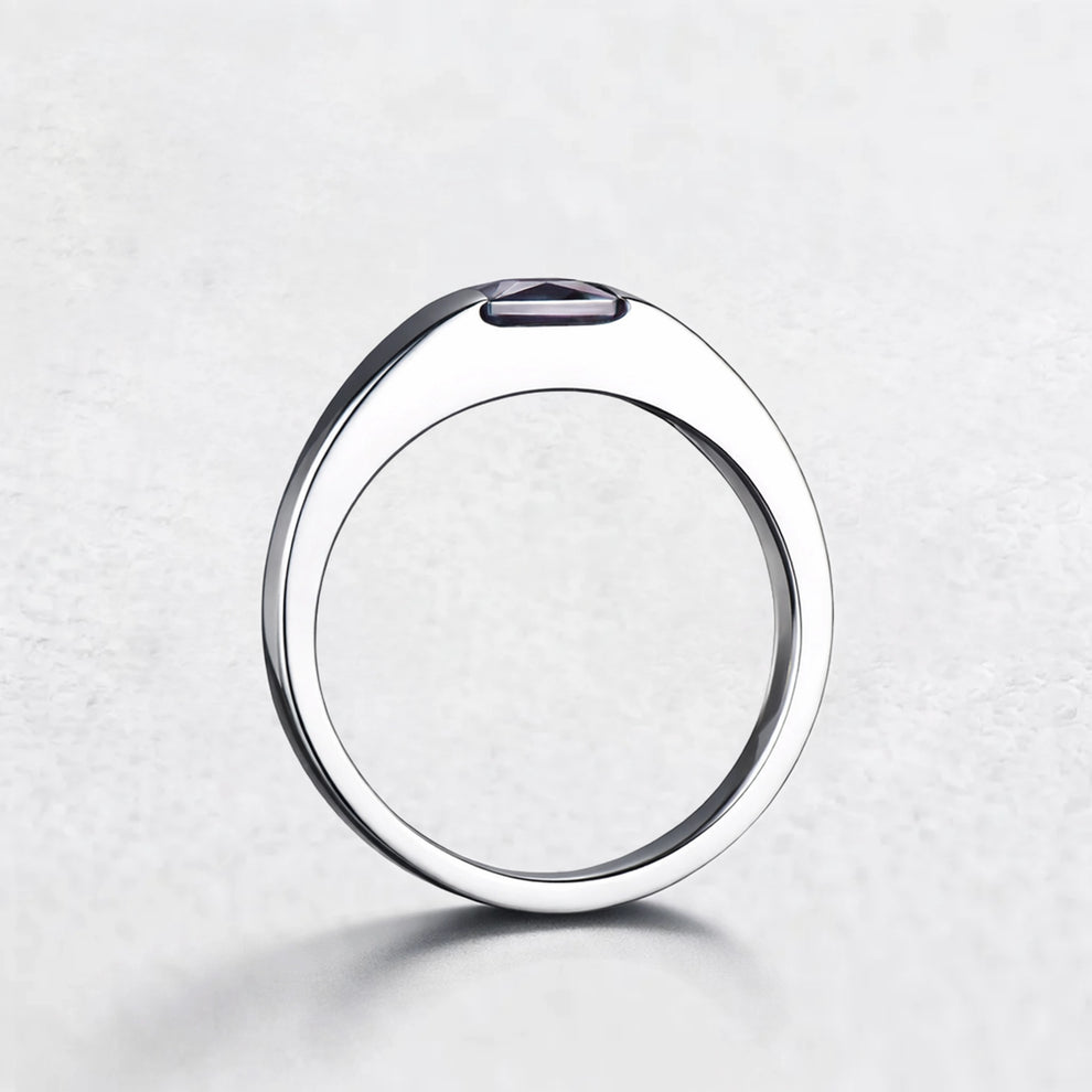 The Chameleon Prism | Princess Cut Alexandrite Men's Band.