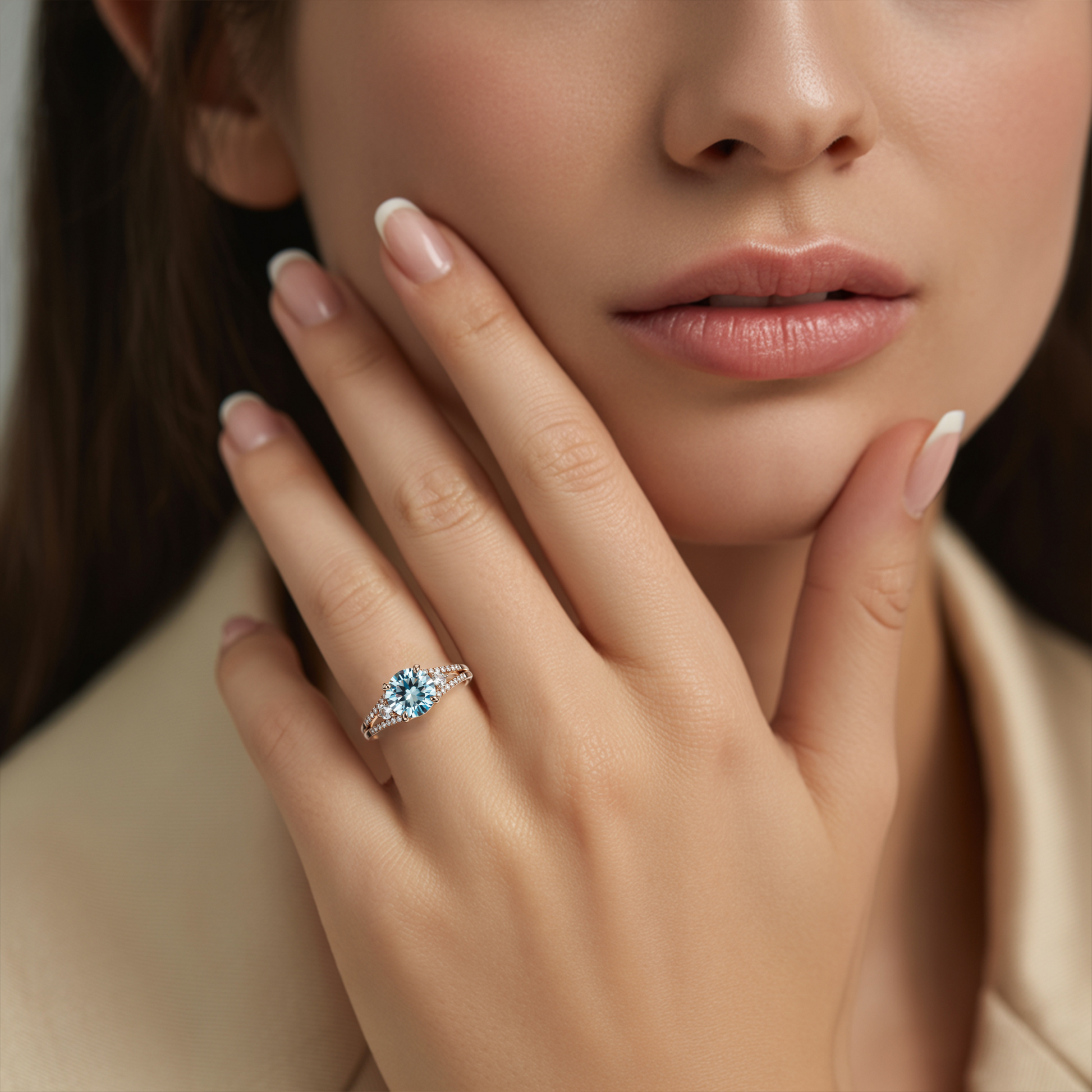 Azura 2CT Sky Blue Gemstone Ring