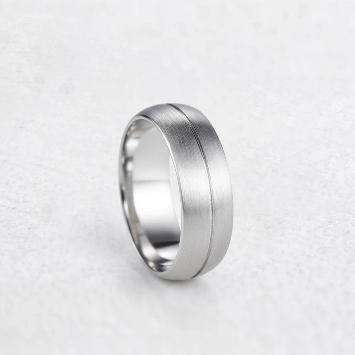 Atlas Vaulted | Architectural Brushed Men's Wedding Band.