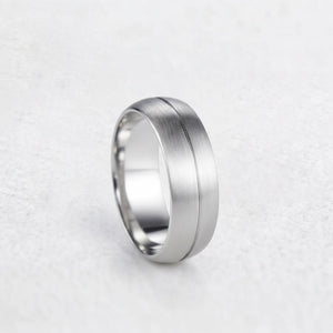 Atlas Vaulted | Architectural Brushed Men's Wedding Band.