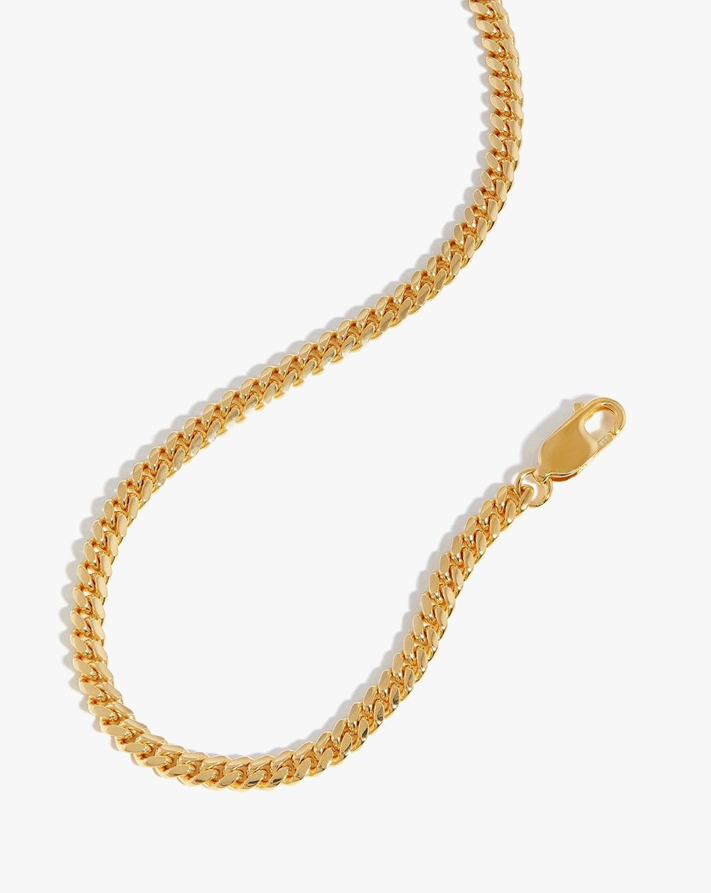 18K Gold Vermeil Mens Round Cuba Chain Necklace.