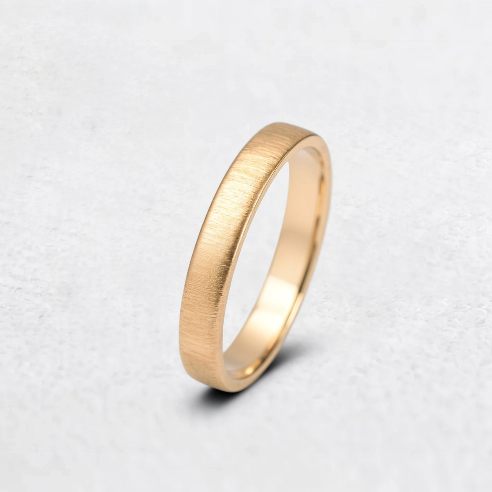 Modern Edge | Brushed Matte Minimalist Wedding Band.