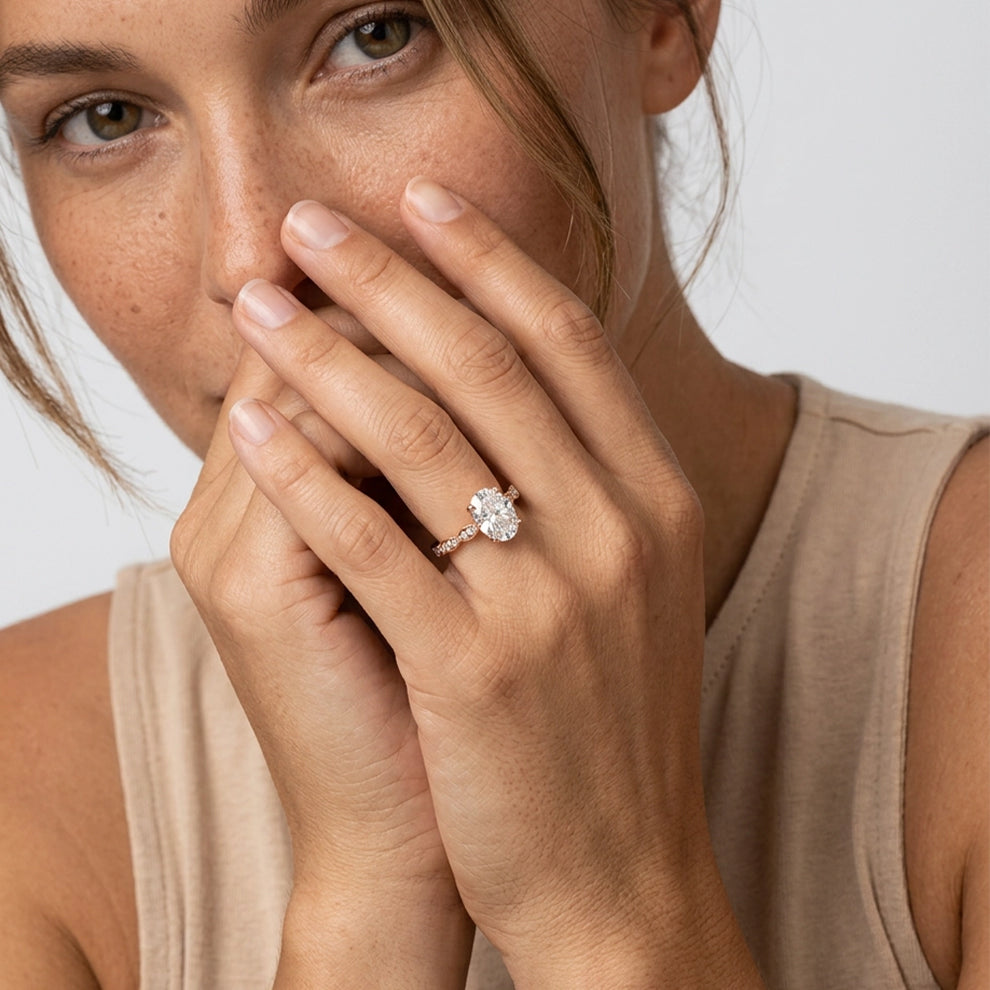 Grace’s Scallop | 2.2CT Oval Diamond Solitaire Engagement Ring.