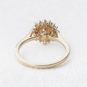 Aurora’s Sunburst | 1CT Round Diamond Halo Engagement Ring