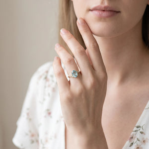 Marina’s Dew | Oval Aquamarine Engagement Ring.