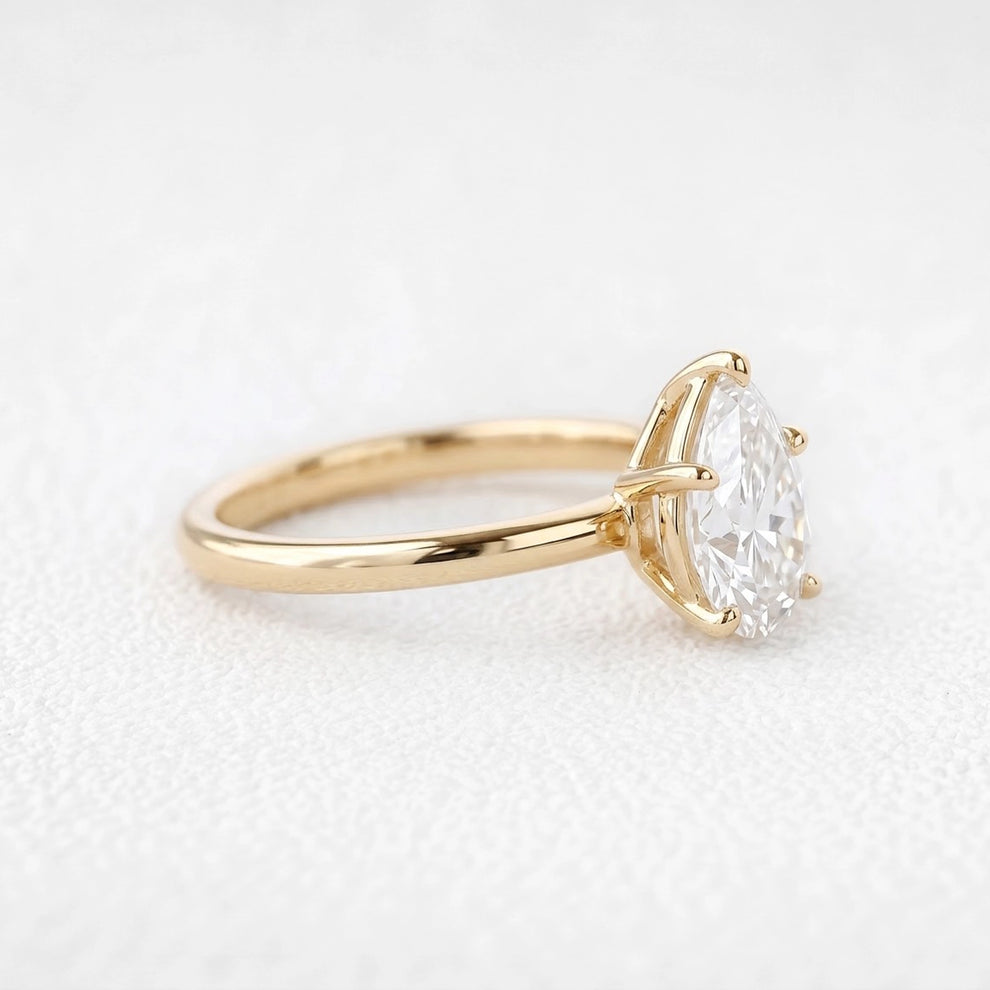 Cordelia’s Lumière | 1CT Pear Diamond Classic Solitaire Engagement Ring