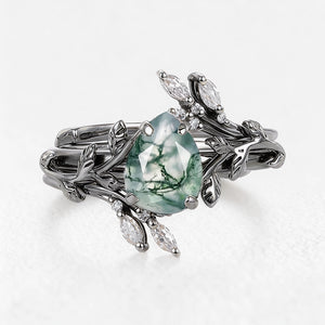Isadora's Interlace | Pear Moss Agate Foliage Bridal Duo