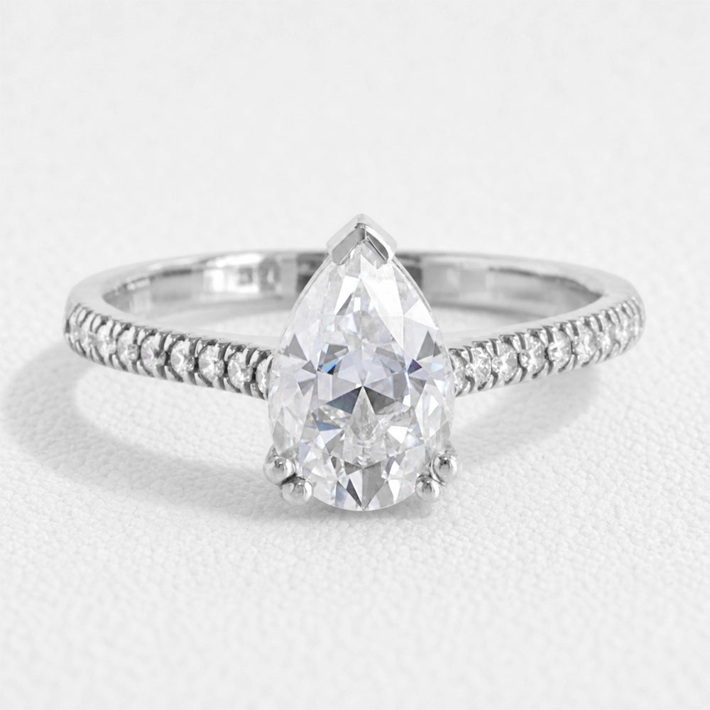 Grace’s Solitaire | 1.7CT Pear Cut Lab Diamond Engagement Ring.