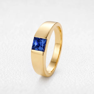 Orion’s Nebula | Princess-Cut Blue Sapphire Men’s Band