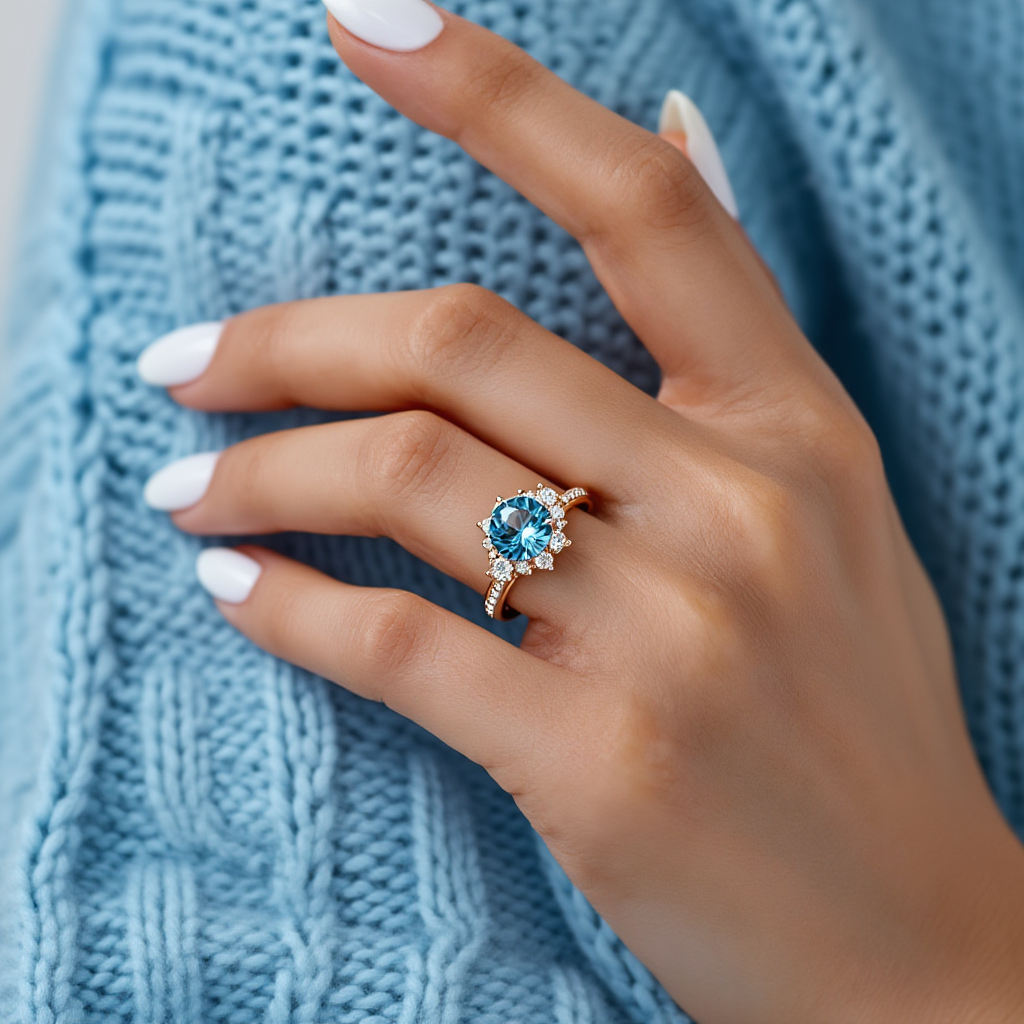 Marina‘s Cove | Brilliant Blue Halo Ring