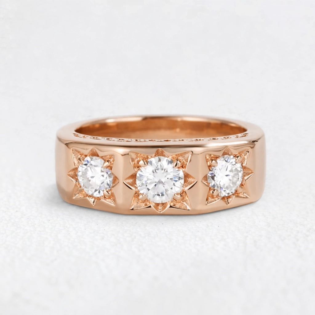 Solaris Burst | Round Diamond Wedding Band.