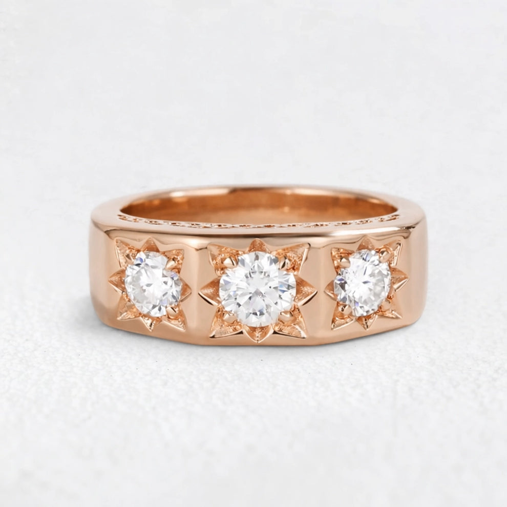 Solaris Burst | Round Diamond Wedding Band.