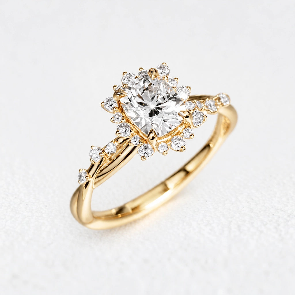 Aurora’s Grace | 2CT Cushion Cut Diamond Engagement Ring