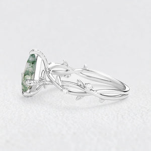 Sylvie’s Essence | Kite Cut Moss Agate Vine Engagement Ring